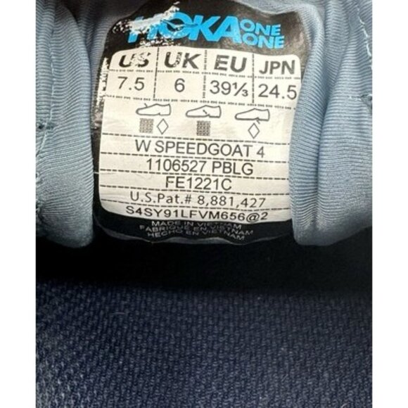 Hoka One One W  SpeedGoat 4 Megagrip Vibram sz 7.5 shoes 1106527 women's - Picture 10 of 12